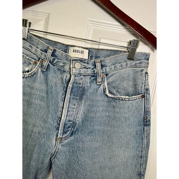 Agolde Women’s Jeans Size 26, High Rise, Bootcut‎ Light Wash Lightly Distressed - Picture 6 of 12